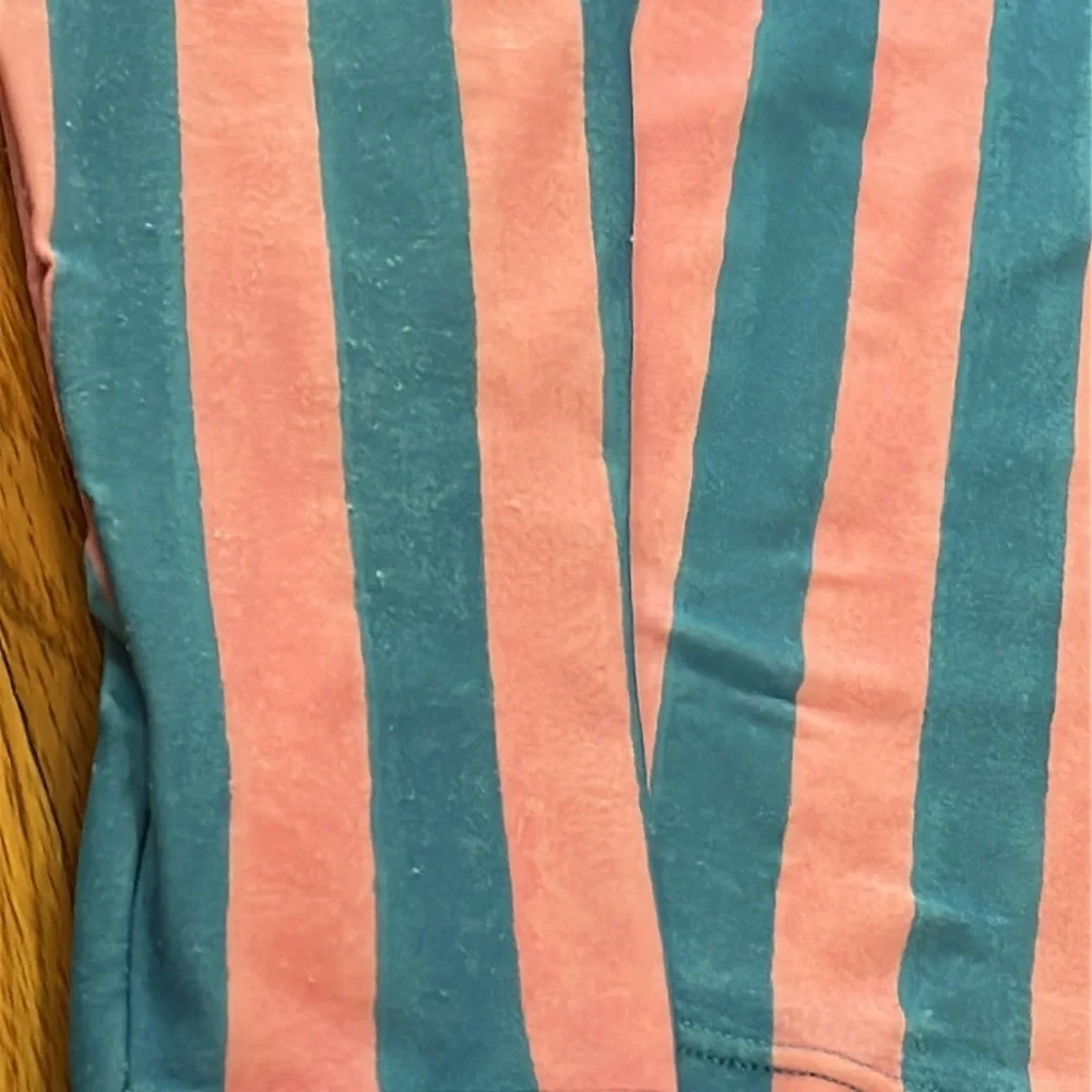 J. Crew Crewcuts SZ Blockprints Rash Guard in Pink Blue Stripe - Size 6/7